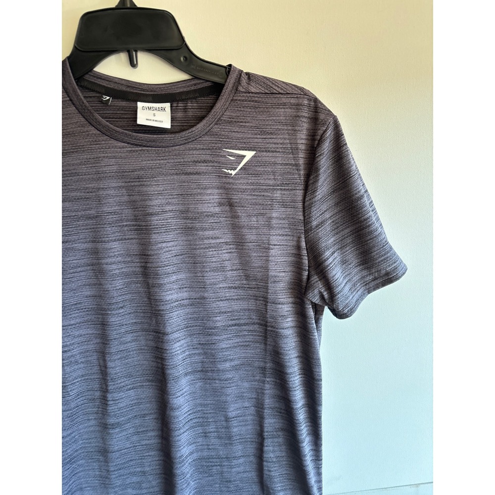 Gymshark Training T-Shirt Gray Striped Athletic Gym ActivewearWorkout Mens Small - Picture 3 of 6